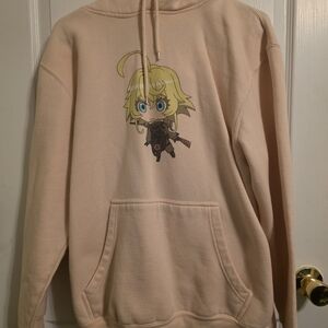 Anime Character Beige Hoodie